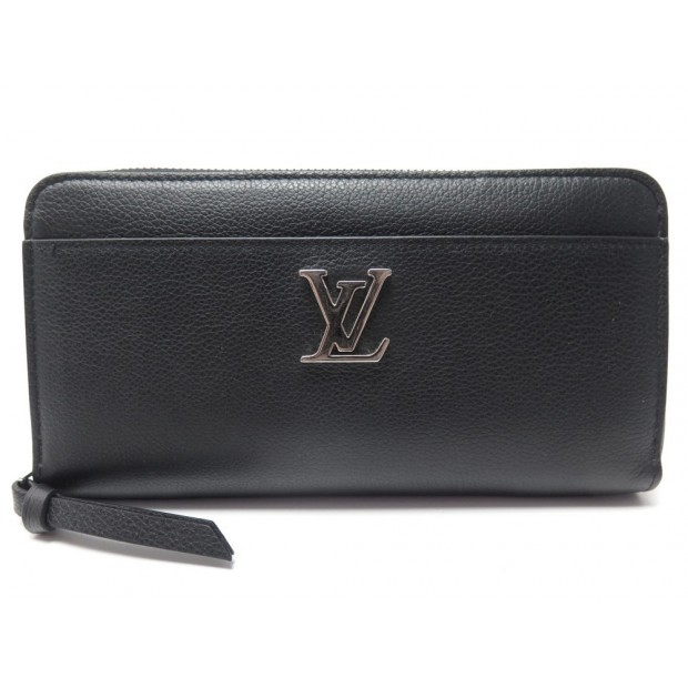 PORTEFEUILLE LOUIS VUITTON LOCKME M62622 CUIR NOIR COMPAGNON + BOITE WALLET 750€