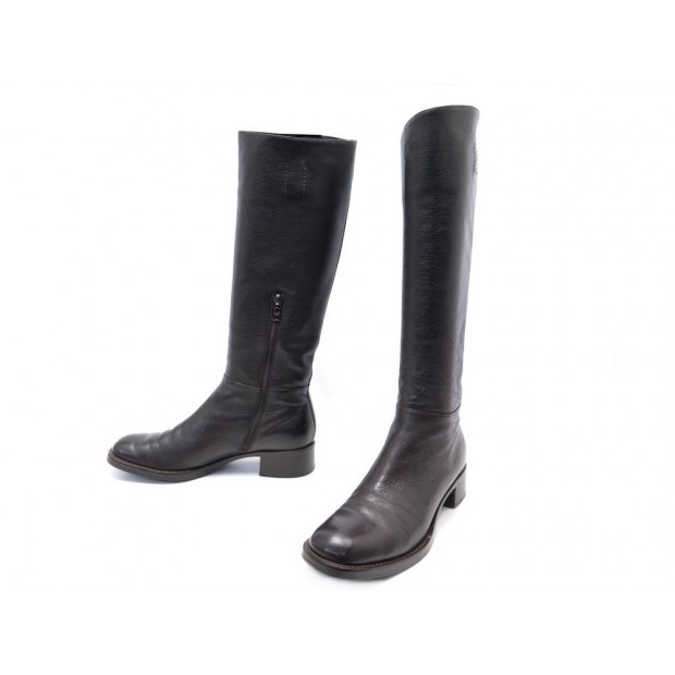 BOTTE PRADA CUIR 37.5 IT 38.5 FR 