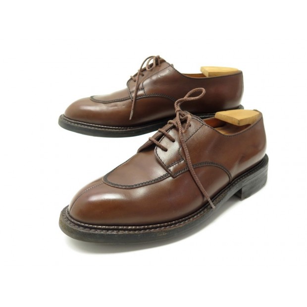 CHAUSSURES JM WESTON DERBY DEMI CHASSE 696 6D 40 CUIR MARRON LEATHER SHOES 790€