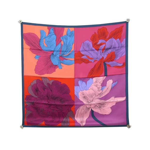 NEUF FOULARD HERMES ETUDE POUR UN IRIS ARC EN CIEL SOIE BLEU NEW SILK SCARF 375€