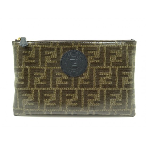 NEUF POCHETTE PLATE FENDI FREEDOM MEDIUM MOTIF FF 3N0148 CUIR POUCH BAG 370€