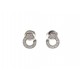 NEUF BOUCLES OREILLES DINH VAN 867322 MENOTTES OR BLANC & DIAMANTS R7.5 1250