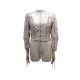 NEUF VESTE ALEXANDER MCQUEEN CUIR METALISE ROSE 