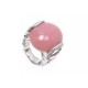 NEUF BAGUE VICTORIA CASAL PAOLA T52 OR BLANC DIAMANTS ET OPALE ROSE + ECRIN RING