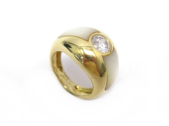 bague mauboussin nadia t52 en or jaune 11gr nacre