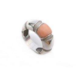 BAGUE MAUBOUSSIN NADJA T51 JONC EN OR BLANC 18K 10.4GR PIERRE ROSE GOLD RING