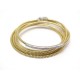 NEUF BRACELET CABLE 6 RANGS 18 CM EN OR JAUNE 18K 30GR DIAMANTS 0.25 CT DIAMONDS