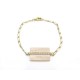 BRACELET VICTORIA CASAL ETIQUETTE 17 CM EN OR JAUNE NACRE ET DIAMANTS GOLD JEWEL