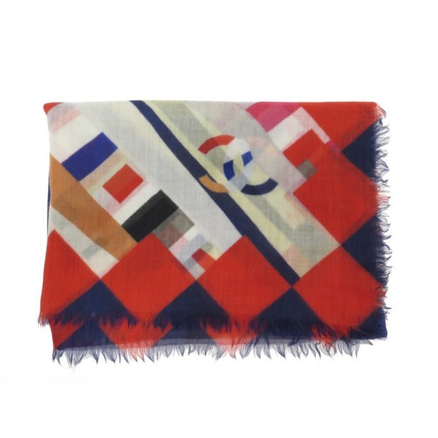 NEUF FOULARD CHANEL CHALE EN CACHEMIRE MULTICOLORE NEW CASHMERE SHAWL 1010€