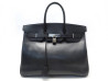 sac a main hermes birkin 35 en cuir noir et attributs