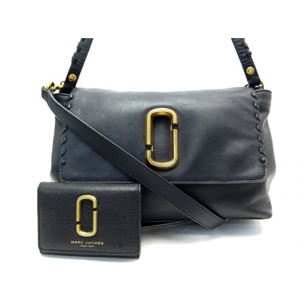 SAC A MAIN MARC JACOBS NOHO BANDOULIERE CUIR NOIR + PORTEFEUILLE HAND BAG 685€