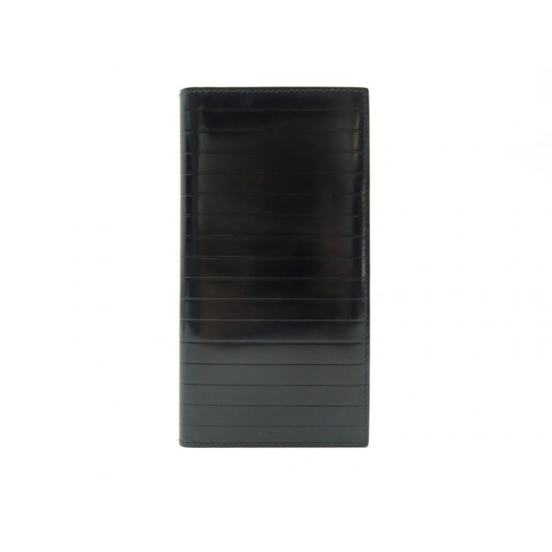 PORTEFEUILLE LONG CHRISTIAN DIOR PLISSE BKTO2028 CUIR NOIR LEATHER WALLET 480€