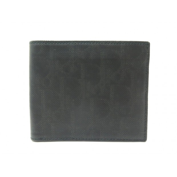 NEUF PORTEFEUILLE DIOR HOMME TOILE MONOGRAMME OBLIQUE CUIR NOIR NEW WALLET 390€