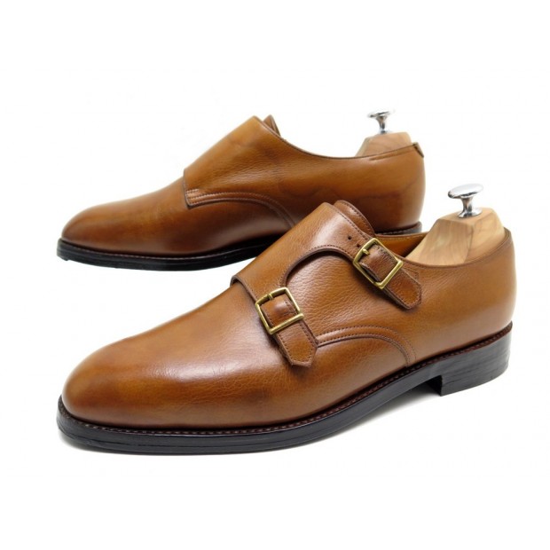 CHAUSSURES JOHN LOBB VIKING SOULIERS BI BOUCLE 9E 43 EN CUIR MARRON SHOES 1150€