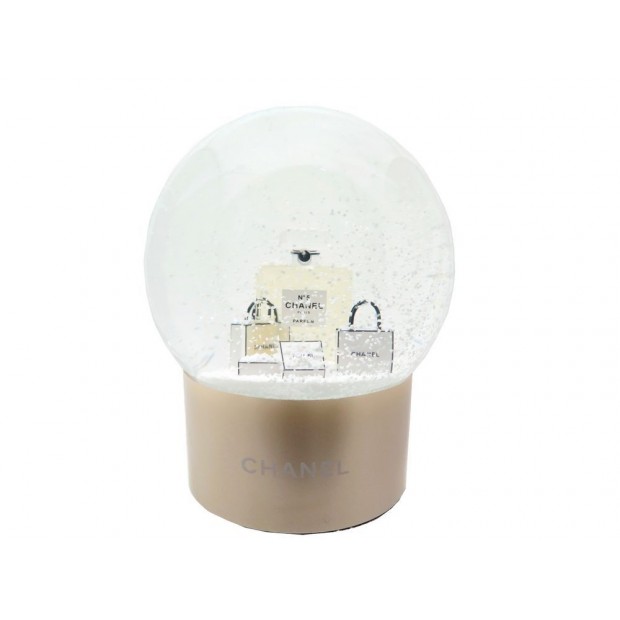 NEUF BOULE A NEIGE CHANEL PARFUM NUMERO 5 EN VERRE TRANSPARENT NEW SNOW BALL