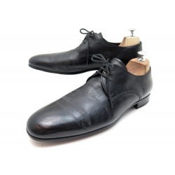 CHAUSSURES PRADA DERBY 9.5 IT 44.5 FR EN CUIR NOIR BLACK LEATHER SHOES 690€