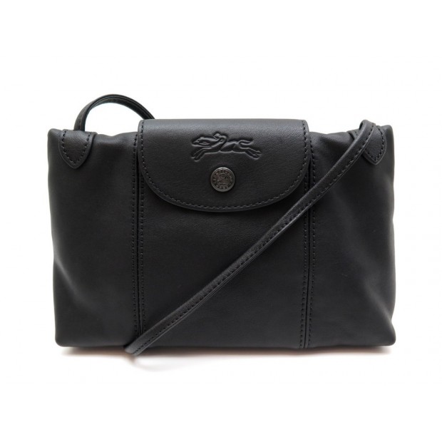 NEUF SAC LONGCHAMP LE PLIAGE PORTE TRAVERS CUIR NOIR 190 