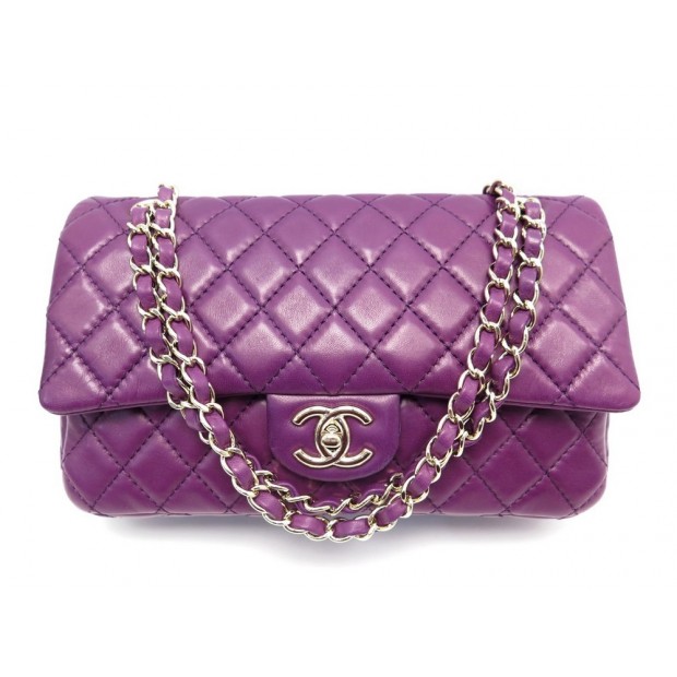 SAC CHANEL TIMELESS CUIR VIOLET + BOITE 