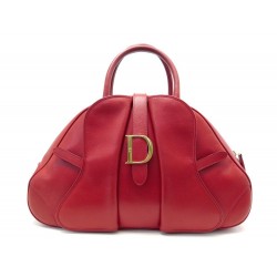 SAC A MAIN CHRISTIAN DIOR DOUBLE SADDLE EN CUIR ROUGE RED LEATHER HAND BAG 1520€