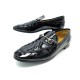 NEUF CHAUSSURES GUCCI MOCASSINS NEW POWER 283644 39.5 CUIR VERNI NOIR SOES 630€