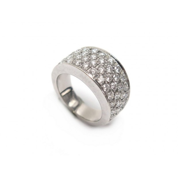 BAGUE TAILLE 51 EN OR BLANC 18K 11GR SERTIE 49 DIAMANTS 1.96CT WHITE GOLD RING