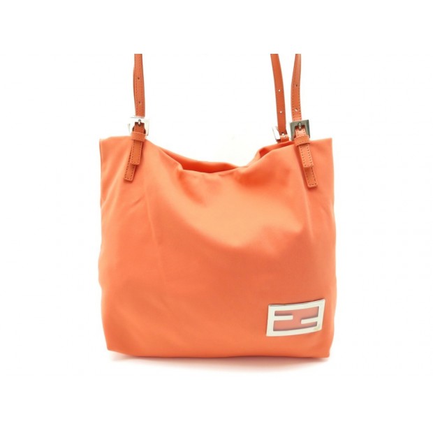 SAC A MAIN FENDI EN TOILE NYLON CORAIL ORANGE 24 CM CANVAS HAND BAG 1070€