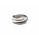 BAGUE CARTIER ALLIANCE TRINITY CERAMIQUE & OR BLANC 18K T 56 