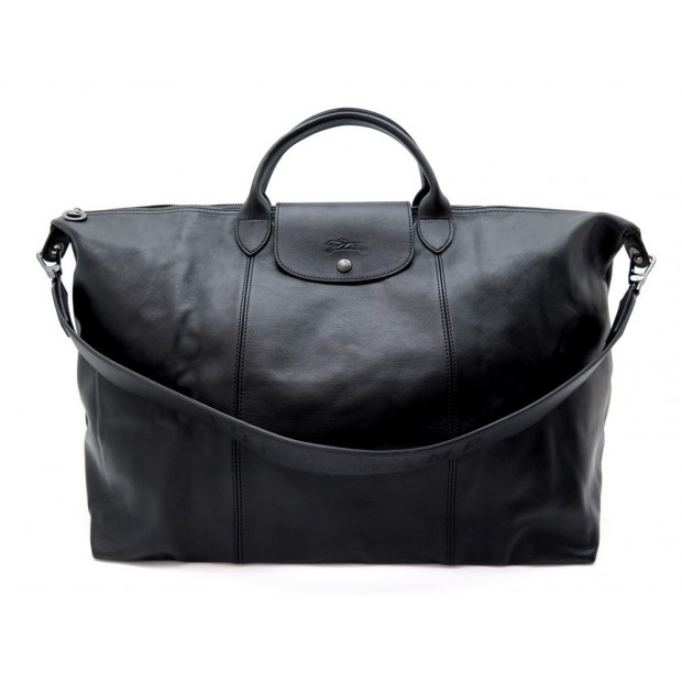 NEUF SAC A MAIN LONGCHAMP LE PLIAGE L CUIR NOIR 