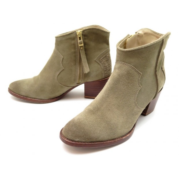 CHAUSSURES ZADIG & VOLTAIRE MOLLY PWGAK1705F 37 BOTTINES A TALONS SANTIAGS 350€