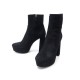 CHAUSSURES PRADA BOTTINES A TALONS 37 EN DAIM NOIR BLACK SUEDE BOOTS SHOES 890€