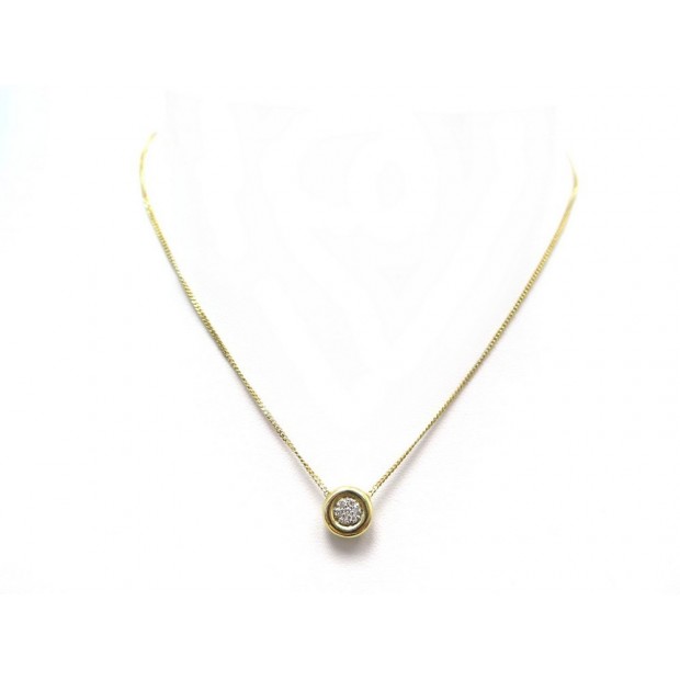 COLLIER PENDENTIF 40.5 CM OR JAUNE ET DIAMANTS YELLOW GOLD AND DIAMONDS NECKLACE