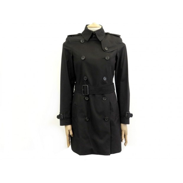 MANTEAU BURBERRY TRENCH IMPERMEABLE T34 S NOIR CINTRE AVEC CEINTURE COAT 1550€