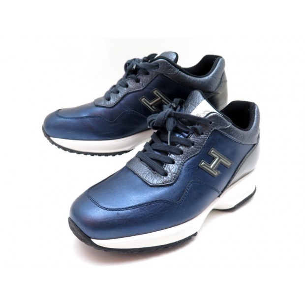 CHAUSSURES HOGAN 37 IT 38 FR BASKETS CUIR BLEU BLUE LEATHER SNEAKERS SHOES 385€