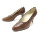 VINTAGE CHAUSSURES CHANEL ESCARPINS CUIR DE CROCODILE MARRON 