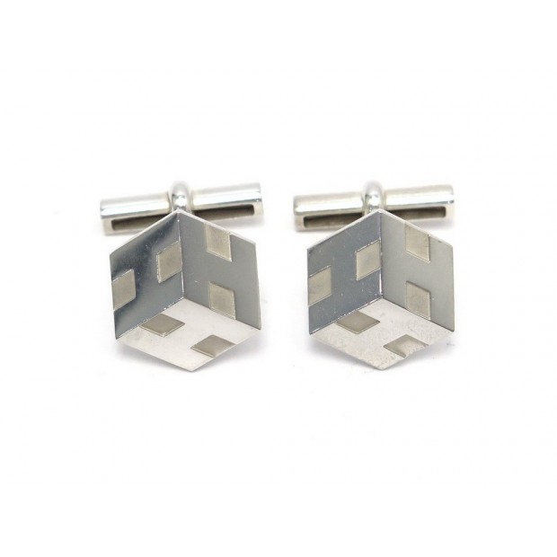  NEUF BOUTONS DE MANCHETTES HERMES CITY EN ARGENT 925 