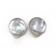 NEUF BOUCLES D'OREILLES HERMES PUCES CLOU DE SELLE METAL ARGENTE NACRE EARRINGS