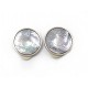 NEUF BOUCLES D'OREILLES HERMES PUCES CLOU DE SELLE METAL ARGENTE NACRE EARRINGS