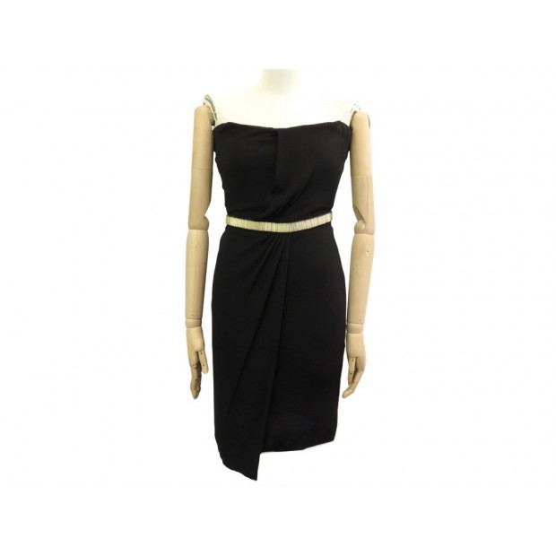 ROBE GUCCI BUSTIER 291962 TAILLE 32 XS EN VISCOSE NOIR BLACK DRESS 1515€