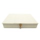 GRANDE BOITE RECTANGULAIRE HERMES EN TOILE CHEVRON CUIR GOLD CANVAS LEATHER BOX