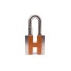  PENDENTIF CADENAS HERMES ACIER & EMAIL ORANGE