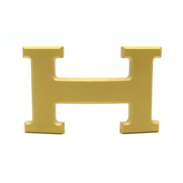 NEUF BOUCLE DE CEINTURE HERMES H POUR LIEN 32 MM EN PVD DORE GOLDEN BELT BUCKLE