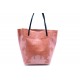 NEUF SAC A MAIN LINDE GALLERY LEZARD M CABAS CUIR FACON CROCO ROSE BAG 395€