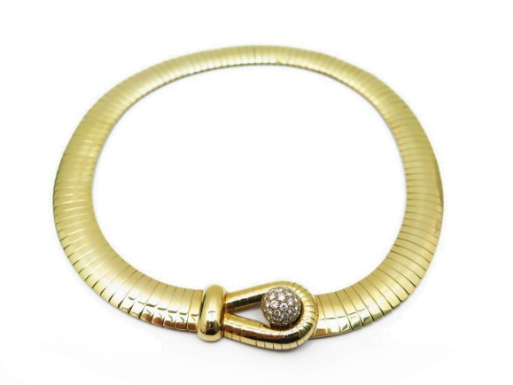rare collier chaumet fidelite articule or jaune 144gr