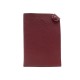 NEUF PORTE PASSEPORT HERMES TARMAC CUIR DE CHEVRE MYSORE BORDEAUX ROUGE H 180€