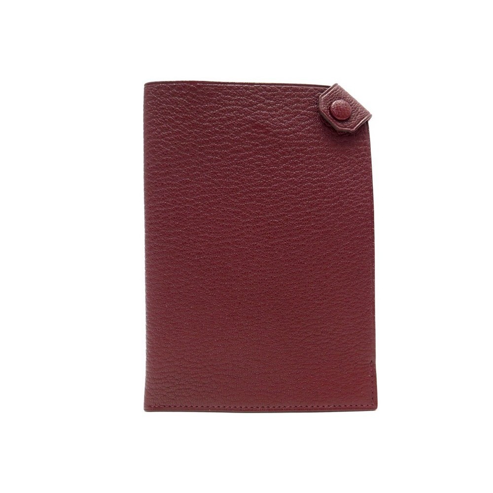 HERMES Chevre Mysore Tarmac Passport Holder Anemone 1072285