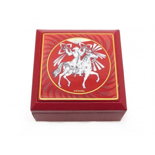 BOITE HERMES FEUX D ARTIFICE EN EMAIL & CUIR CHEVRE MYSORE ROUGE RED LEATHER BOX