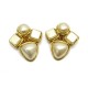 VINTAGE BOUCLES D'OREILLES CHANEL COLLECTION 26 PIERRES NACRE DORE EARRINGS 590€