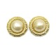 VINTAGE BOUCLES D'OREILLES CHANEL 1970 METAL DORE ET PERLES PEARLS EARRINGS 590€