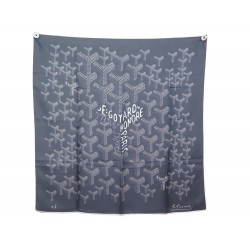 NEUF FOULARD GOYARD NO. 1 EN SOIE GRIS CARRE 90 MONOGRAMME GREY SILK SCARF 400€