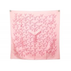 FOULARD GOYARD NO. 1 EN SOIE ROSE CARRE 90 MONOGRAMME PINK SILK SCARF 400€